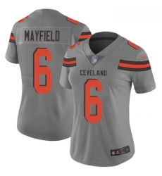 Browns #6 Baker Mayfield Gray Women Stitched Football Limited Inverted Legend Jersey Browns #6 Baker Mayfield Gray Women Stitched Football Limited Inverted Legend Jersey