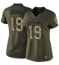 Nike Browns #19 Corey Coleman Green Womens Stitched NFL Limited Salute to Service Jersey Nike Browns #19 Corey Coleman Green Womens Stitched NFL Limited Salute to Service Jersey
