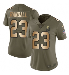 Nike Browns #23 Damarious Randall Olive Gold Womens Stitched NFL Limited 2017 Salute to Service Jersey Nike Browns #23 Damarious Randall Olive Gold Womens Stitched NFL Limited 2017 Salute to Service Jersey
