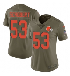 Nike Browns #53 Joe Schobert Olive Womens Stitched NFL Limited 2017 Salute to Service Jersey Nike Browns #53 Joe Schobert Olive Womens Stitched NFL Limited 2017 Salute to Service Jersey