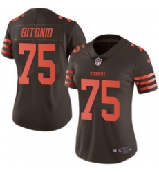 Nike Browns 75 Joel Bitonio Brown Womens Stitched NFL Limited Rush Jersey Nike Browns 75 Joel Bitonio Brown Womens Stitched NFL Limited Rush Jersey