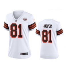 Women Cleveland Browns 81 Austin Hooper Nike 1946 Collection Alternate Game Limited NFL Jersey White Women Cleveland Browns 81 Austin Hooper Nike 1946 Collection Alternate Game Limited NFL Jersey White