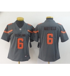 Women Nike Browns 6 Baker Mayfield Gray Women Inverted Legend Limited Jersey Women Nike Browns 6 Baker Mayfield Gray Women Inverted Legend Limited Jersey