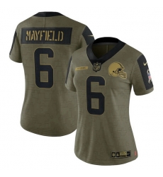 Women's Cleveland Browns Baker Mayfield Nike Olive 2021 Salute To Service Limited Player Jersey Women's Cleveland Browns Baker Mayfield Nike Olive 2021 Salute To Service Limited Player Jersey