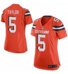 Womens Nike Cleveland Browns 5 Tyrod Taylor Game Orange Alternate NFL Jersey Womens Nike Cleveland Browns 5 Tyrod Taylor Game Orange Alternate NFL Jersey