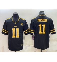 Men Dallas Cowboys 11 Micah Parsons Black Gold Edition With 1960 Patch Limited Stitched Football Jersey Men Dallas Cowboys 11 Micah Parsons Black Gold Edition With 1960 Patch Limited Stitched Football Jersey