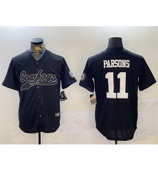 Men Dallas Cowboys 11 Micah Parsons Black With Patch Cool Base Stitched Baseball Jersey Men Dallas Cowboys 11 Micah Parsons Black With Patch Cool Base Stitched Baseball Jersey