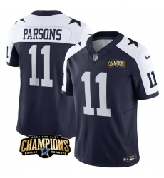 Men Dallas Cowboys 11 Micah Parsons Navy White 2023 F U S E NFC East Champions Patch Stitched Football Jersey Men Dallas Cowboys 11 Micah Parsons Navy White 2023 F U S E NFC East Champions Patch Stitched Football Jersey