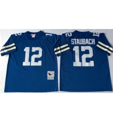Men Dallas Cowboys 12 Roger Staubach Blue M&N Throwback Jersey Men Dallas Cowboys 12 Roger Staubach Blue M&N Throwback Jersey