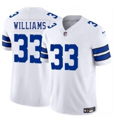 Men Dallas Cowboys 33 Javonte Williams White 2025 F U S E Vapor Untouchable Limited Stitched Football Jersey
