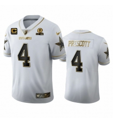 Men Dallas Cowboys 4 Dak Prescott White Golden Edition With 1960 Patch Limited Stitched Jersey Men Dallas Cowboys 4 Dak Prescott White Golden Edition With 1960 Patch Limited Stitched Jersey