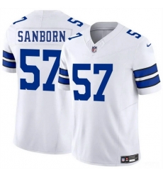 Men Dallas Cowboys 57 Jack Sanborn White 2025 F U S E Vapor Untouchable Limited Stitched Football Jersey Men Dallas Cowboys 57 Jack Sanborn White 2025 F U S E Vapor Untouchable Limited Stitched Football Jersey