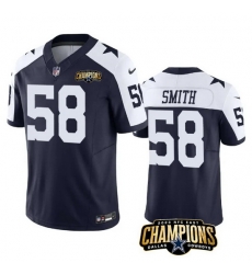 Men Dallas Cowboys 58 Mazi Smith Navy White 2023 F U S E NFC East Champions Patch Stitched Football Jersey Men Dallas Cowboys 58 Mazi Smith Navy White 2023 F U S E NFC East Champions Patch Stitched Football Jersey