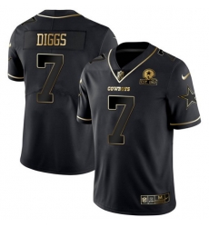 Men Dallas Cowboys 7 Trevon Diggs Black Golden Edition Limited Stitched Jersey Men Dallas Cowboys 7 Trevon Diggs Black Golden Edition Limited Stitched Jersey