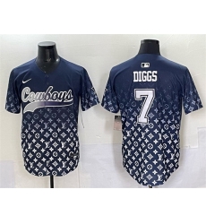 Men Dallas Cowboys 7 Trevon Diggs Navy Limited Stitched Baseball Jersey