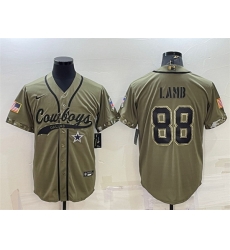 Men Dallas Cowboys 88 CeeDee Lamb 2022 Olive Salute To Service Cool Base Stitched Baseball Jersey Men Dallas Cowboys 88 CeeDee Lamb 2022 Olive Salute To Service Cool Base Stitched Baseball Jersey