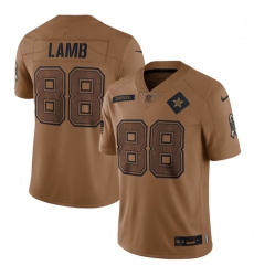 Men Dallas Cowboys 88 CeeDee Lamb 2023 Brown Salute To Service Limited Stitched Football Jersey Men Dallas Cowboys 88 CeeDee Lamb 2023 Brown Salute To Service Limited Stitched Football Jersey