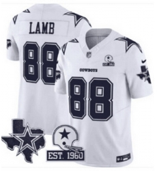 Men Dallas Cowboys 88 CeeDee Lamb 2024 White F U S E With Established In 1960 Patch Stitched Football Jersey Men Dallas Cowboys 88 CeeDee Lamb 2024 White F U S E With Established In 1960 Patch Stitched Football Jersey