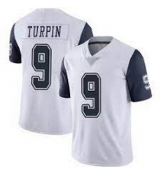 Men Dallas Cowboys 9 KaVontae Turpin White Rush Limited Jersey Men Dallas Cowboys 9 KaVontae Turpin White Rush Limited Jersey