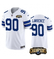 Men Dallas Cowboys 90 DeMarcus Lawrence White 2023 F U S E NFC East Champions Patch Stitched Football Jersey Men Dallas Cowboys 90 DeMarcus Lawrence White 2023 F U S E NFC East Champions Patch Stitched Football Jersey