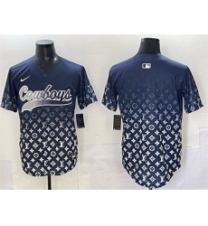 Men Dallas Cowboys Blank Navy Limited Stitched Baseball Jersey