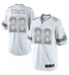 Mens Nike Dallas Cowboys 22 Emmitt Smith Limited White Platinum NFL Jersey Mens Nike Dallas Cowboys 22 Emmitt Smith Limited White Platinum NFL Jersey