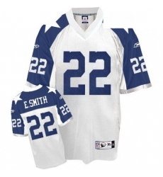 Mens Reebok Dallas Cowboys 22 Emmitt Smith Authentic White Thanksgiving Throwback NFL Jersey Mens Reebok Dallas Cowboys 22 Emmitt Smith Authentic White Thanksgiving Throwback NFL Jersey
