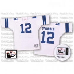 Mitchell and Ness Dallas Cowboys 12 Roger Staubach Authentic White Throwback NFL Jersey