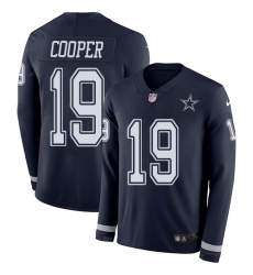 Nike Cowboys #19 Amari Cooper Navy Blue Team Color Men Stitched NFL Limited Therma Long Sleeve Jersey Nike Cowboys #19 Amari Cooper Navy Blue Team Color Men Stitched NFL Limited Therma Long Sleeve Jersey
