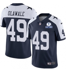Nike Cowboys 49 Jamize Olawale Navy Blue Thanksgiving Men Stitched With Established In 1960 Patch NFL Vapor Untouchable Limited Throwback Jersey Nike Cowboys 49 Jamize Olawale Navy Blue Thanksgiving Men Stitched With Established In 1960 Patch NFL Vapor Untouchable Limited Throwback Jersey