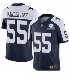 Nike Cowboys 55 Leighton Vander Esch Navy Blue Thanksgiving Men Stitched With Established In 1960 Patch NFL Vapor Untouchable Limited Throwback Jersey Nike Cowboys 55 Leighton Vander Esch Navy Blue Thanksgiving Men Stitched With Established In 1960 Patch NFL Vapor Untouchable Limited Throwback Jersey