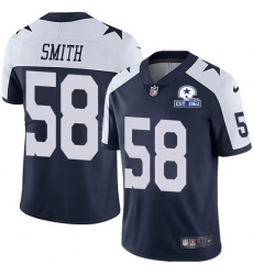 Nike Cowboys 58 Aldon Smith Navy Blue Thanksgiving Men Stitched With Established In 1960 Patch NFL Vapor Untouchable Limited Throwback Jersey Nike Cowboys 58 Aldon Smith Navy Blue Thanksgiving Men Stitched With Established In 1960 Patch NFL Vapor Untouchable Limited Throwback Jersey