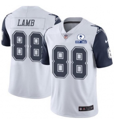 Nike Cowboys 88 CeeDee Lamb White Men Stitched With Established In 1960 Patch NFL Limited Rush Jersey Nike Cowboys 88 CeeDee Lamb White Men Stitched With Established In 1960 Patch NFL Limited Rush Jersey