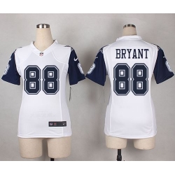 Nike Cowboys #88 Dez Bryant White Womens Stitched NFL Elite Rush Jersey