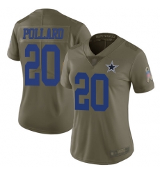 Women Cowboys 20 Tony Pollard Olive Stitched Football Limited 2017 Salute to Service Jersey Women Cowboys 20 Tony Pollard Olive Stitched Football Limited 2017 Salute to Service Jersey