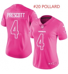 Women Dallas Cowboys #20 Tony Pollard Pink Stitched NFL Jersey Women Dallas Cowboys #20 Tony Pollard Pink Stitched NFL Jersey