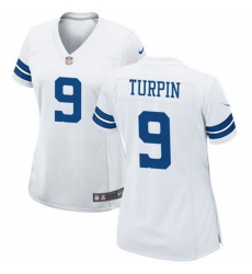Women Dallas Cowboys 9 KaVontae Turpin White Stitched Football Jersey Run Small Women Dallas Cowboys 9 KaVontae Turpin White Stitched Football Jersey Run Small