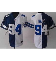 Women Nike Dallas Cowboys 94 DeMarcus Ware Blue White Split NFL Jerseys Women Nike Dallas Cowboys 94 DeMarcus Ware Blue White Split NFL Jerseys