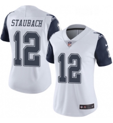 Womens Nike Dallas Cowboys 12 Roger Staubach Limited White Rush Vapor Untouchable NFL Jersey Womens Nike Dallas Cowboys 12 Roger Staubach Limited White Rush Vapor Untouchable NFL Jersey