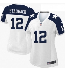 Womens Nike Dallas Cowboys 12 Roger Staubach Limited White Throwback Alternate NFL Jersey Womens Nike Dallas Cowboys 12 Roger Staubach Limited White Throwback Alternate NFL Jersey