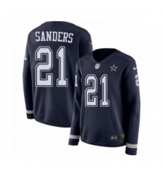Womens Nike Dallas Cowboys 21 Deion Sanders Limited Navy Blue Therma Long Sleeve NFL Jersey Womens Nike Dallas Cowboys 21 Deion Sanders Limited Navy Blue Therma Long Sleeve NFL Jersey