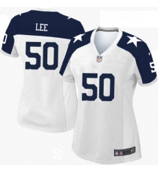 Womens Nike Dallas Cowboys 50 Sean Lee Elite White Throwback Alternate NFL Jersey Womens Nike Dallas Cowboys 50 Sean Lee Elite White Throwback Alternate NFL Jersey
