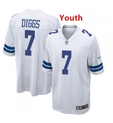Youth Dallas Cowboys 7 Trevon Diggs White Jersey Youth Dallas Cowboys 7 Trevon Diggs White Jersey