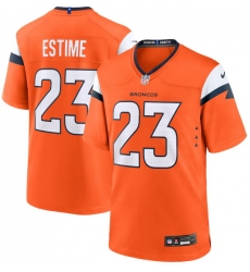 Men Denver Brocos Audric Estime #23 Orange 2024 F U S E Stitched Limited NFL Jersey Men Denver Brocos Audric Estime #23 Orange 2024 F U S E Stitched Limited NFL Jersey