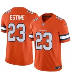 Men Denver Brocos Audric Estime #23 Orange Rush Stitched Limited NFL Jersey Men Denver Brocos Audric Estime #23 Orange Rush Stitched Limited NFL Jersey