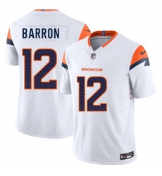 Men Denver Broncos 12 Jahdae Barron White 2025 Draft F U S E  Vapor Limited Stitched Football Jersey