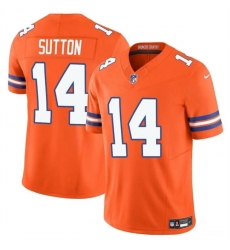Men Denver Broncos 14 Courtland Sutton Orange F U S E Mile High Collection 1977 Throwback Vapor Limited Stitched Football Jersey Men Denver Broncos 14 Courtland Sutton Orange F U S E Mile High Collection 1977 Throwback Vapor Limited Stitched Football Jersey