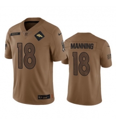 Men Denver Broncos 18 Peyton Manning 2023 Brown Salute To Service Limited Stitched Football Jersey Men Denver Broncos 18 Peyton Manning 2023 Brown Salute To Service Limited Stitched Football Jersey