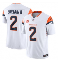 Men Denver Broncos 2 Pat Surtain II White 2024 F U S E Wit 1 Star C Patch Vapor Limited Stitched Football Jersey Men Denver Broncos 2 Pat Surtain II White 2024 F U S E Wit 1 Star C Patch Vapor Limited Stitched Football Jersey