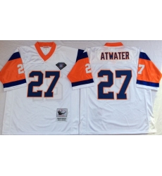 Men Denver Broncos 27 Steve Atwater White M&N Throwback Jersey Men Denver Broncos 27 Steve Atwater White M&N Throwback Jersey